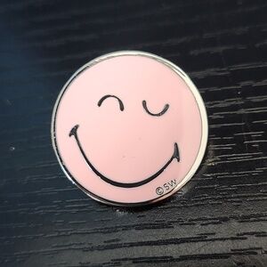 Pink Smiley Face Enamel Pin